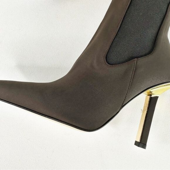 NEW Good American High Kickstand Neoprene Bootie Chocolate Brown Size 9 - Picture 10 of 14